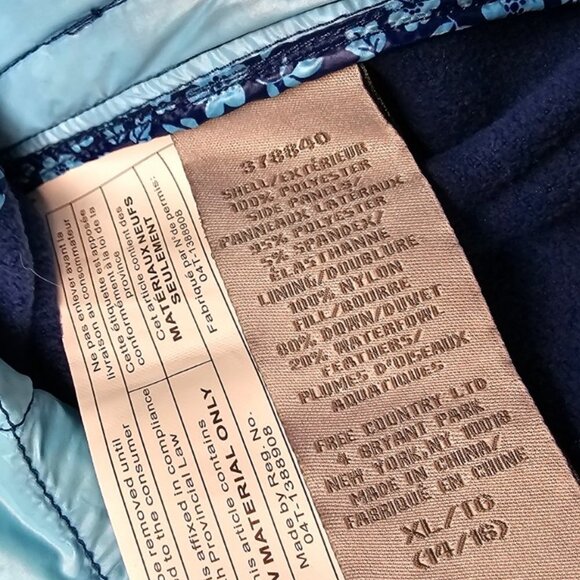 Free Country Girls  Down Floral Vest Size XL 14/16 - Picture 7 of 8